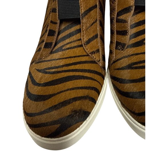 Linea Paolo Women's Wedge Bootie Sneaker Calf Hair Tiger Stripe Zip Size 12 NEW - Picture 7 of 12